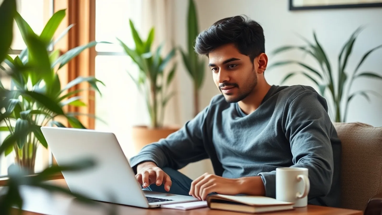 Applicant comparing JAIN Online MBA against Suresh Gyan Vihar on a laptop in India